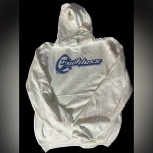 White and Blue Young & Reckless Graphic Hoodie SMALL